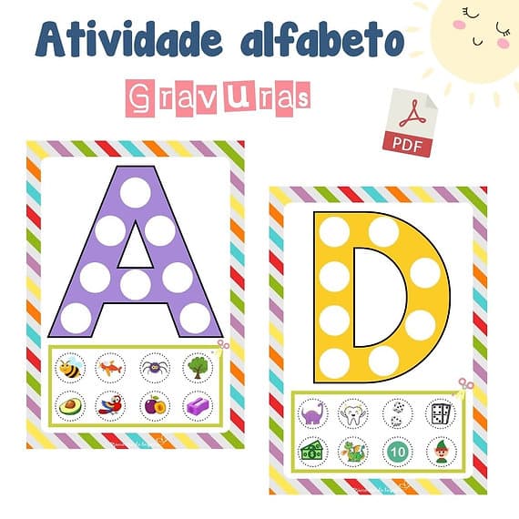 Atividade alfabeto gravuras (Arquivo digital PDF)